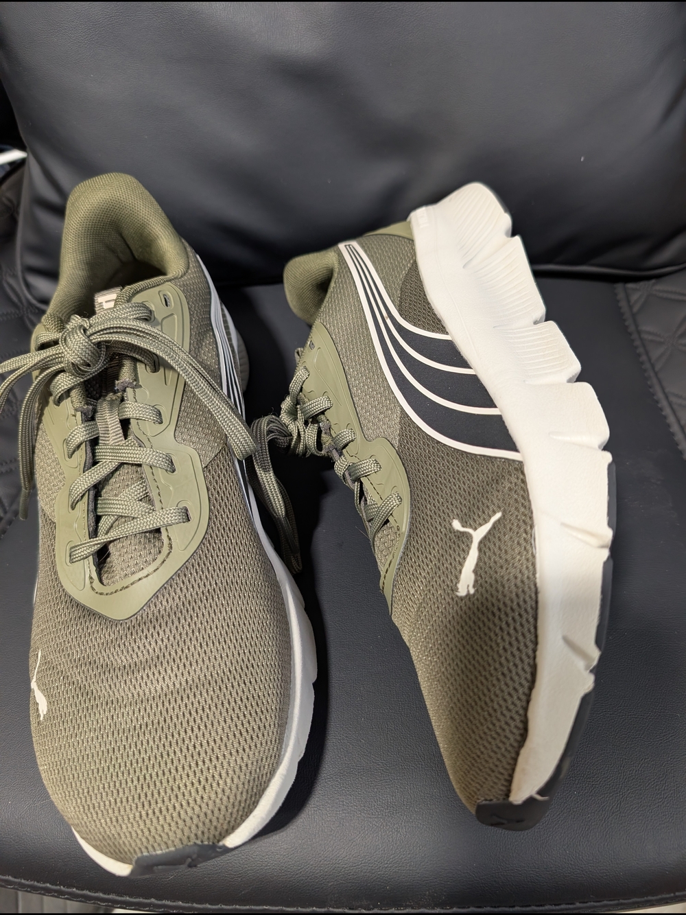 Puma Olive Green Athletic Running Shoes
